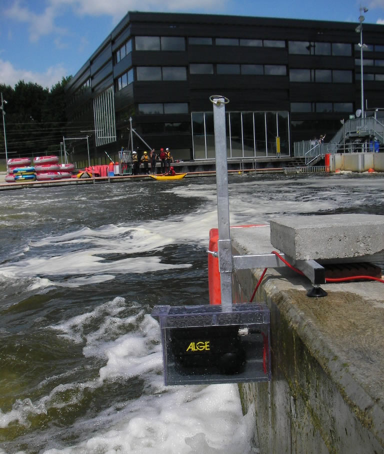 Fotostraal detector in wildwaterbaan DWD