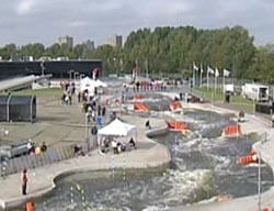 Begin van de wildwaterbaan